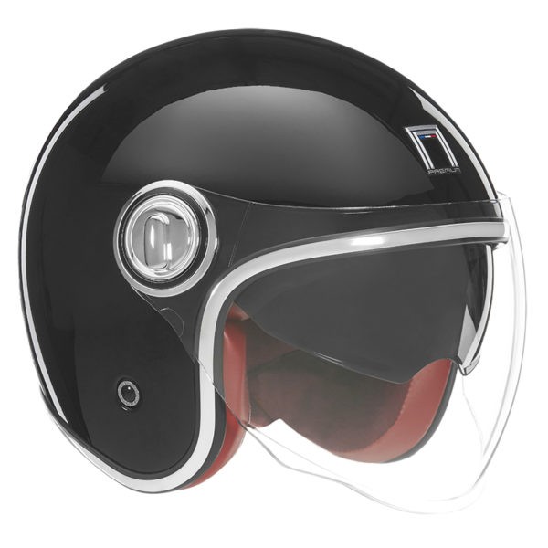 Casco jet negro brillo sale