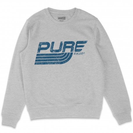 PURERACER LOGO STRIPES 2 GREY HEATHER SWEATSHIRT