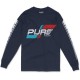 CAMISETA PURERACER MANGA LARGA FLAG LOGO BLUE NAVY