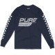 PURERACER CHECKERS BASIC BLUE NAVY 1 LONG SLEEVE TEE