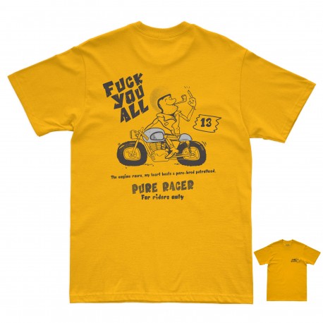 CAMISETA PURERACER FUCK YOU ALL YELOW