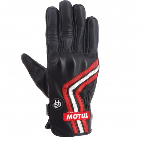 HELSTONS MOTUL PETROL BLACK GLOVES