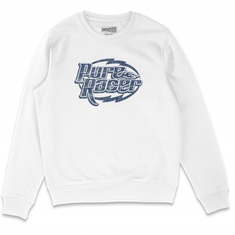 PURERACER RACING LOGO BASIC WHITE SWEATSHIRT