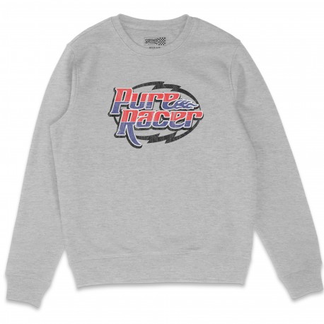 PURERACER RACING LOGO BASIC HEATHER GREY SWEATSHIRT