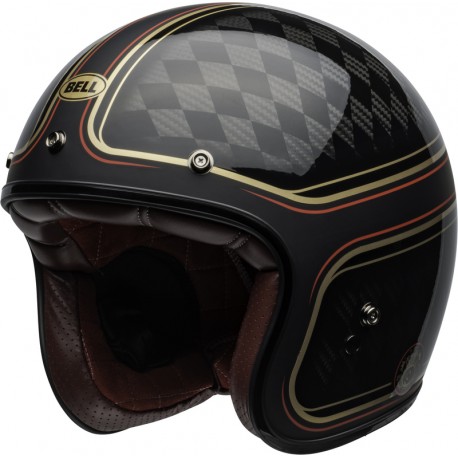 BELL CUSTOM 500 CARBON RSD CHECK MATE GLOSS BLACK HELMET