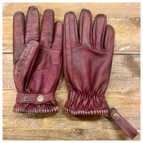 13 1/2 LOUD RIDE GLOVES BURGUNDY