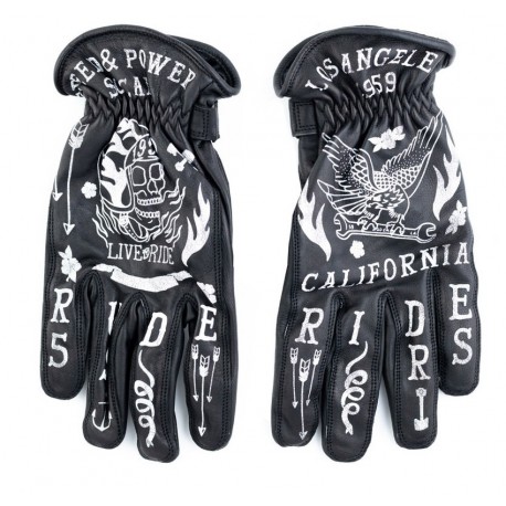 GUANTES 70s RUDE RIDERS TATTOO BLACK