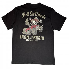 IRON AND RESIN HELL ON WHEELS POCKET BLACK TEE