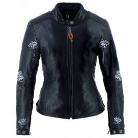 CHAQUETA HELSTONS ROSA LEATHER BLACK