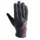 HELSTONS FLOWER GLOVES BLACK BURGUNDY