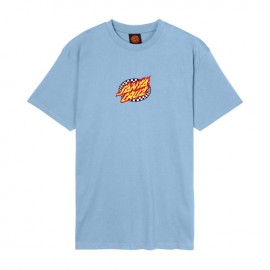 CAMISETA Santa Cruz Oval Check Flame Front t-shirt crystal blue