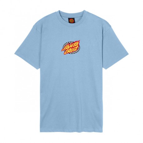 CAMISETA Santa Cruz Oval Check Flame Front t-shirt crystal blue