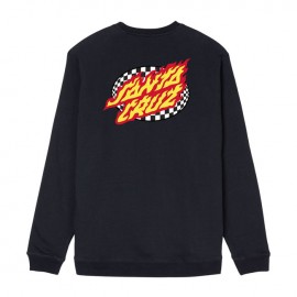 SUDADERA Santa Cruz Oval Check Flame sweatshirt black