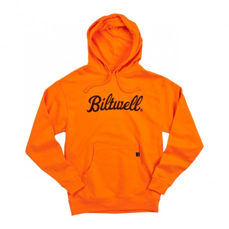 Biltwell Script pullover hoodie hi-vis orange