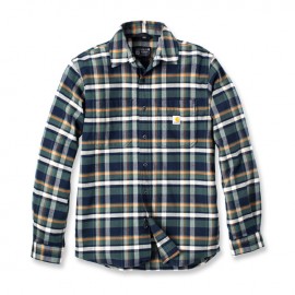 CAMISA Carhartt Flannel Plaid Shirt Navy