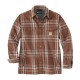 CAMISA Carhartt Sherpa lined flannel plaid shirt burnt sienna