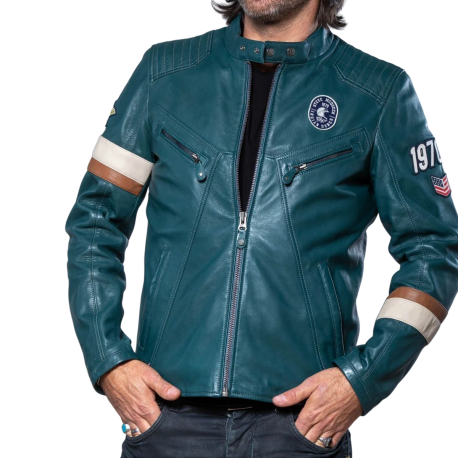 CHAQUETA CLASSIC LEGEND MOTORS STEVE MCQUEEN BILL PETROL BLUE